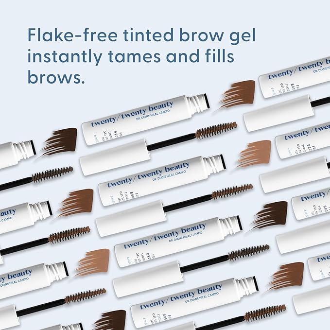 Full Brows Tinted Eyebrow Gel – Tinted Brow Gel for Fuller Eyebrows - Gentle & Safe for Sensitive Skin & Dry Eyes - Ophthalmologist Developed - Vegan, Cruelty-Free, Clean Ingredients (Dark Brown)