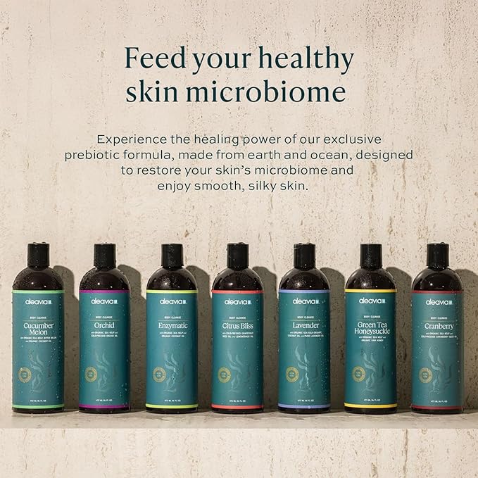 Aleavia Body Cleanse – Organic & All-Natural Prebiotic Body Wash – Fragrance-free and Sulfate-Free Enzymatic Body Cleanser – 16 Oz.