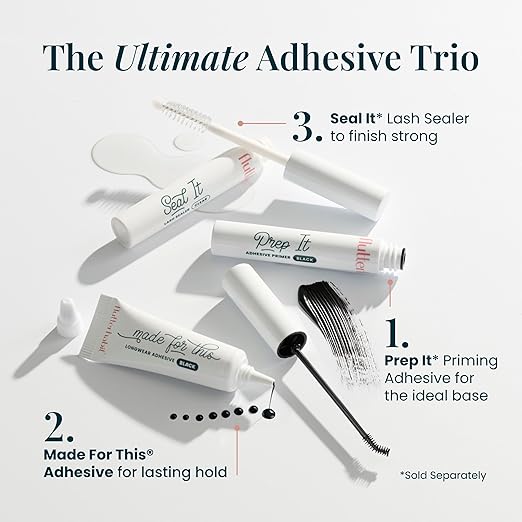 FlutterHabit Made for This Adhesive Clear for Eyelash Extensions - Your Ultimate All-Day Hold Lash Cluster Glue for Effortless, Stunning, and Long-Lasting Eyelashes - All-in-one Lash Glue