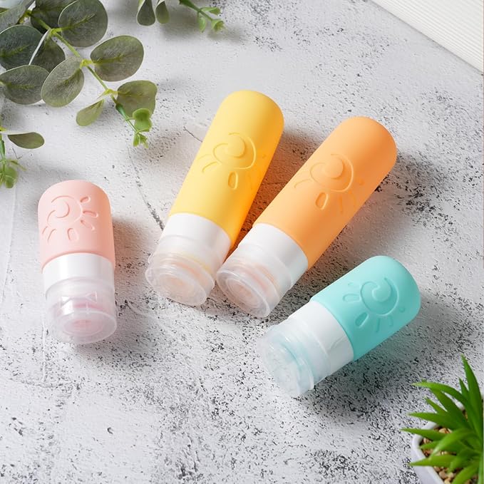 18 Pack travel Bottles for Toiletries, TSA Approved Silicone Travel Containers Leak Proof Refillable Travel Accessories for Shampoo Conditioner Lotion Body Wash(Multicolored E)