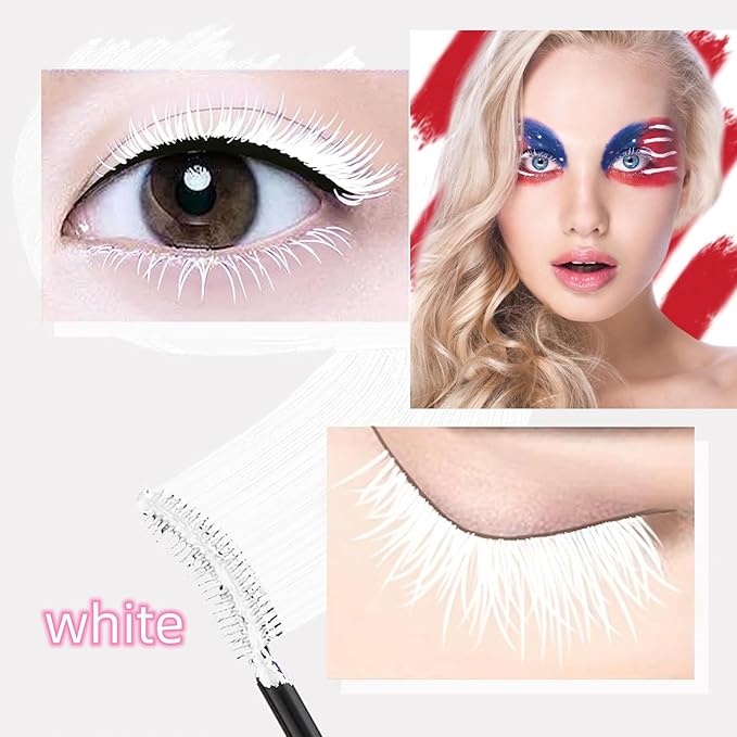 White Lashes volume mascara Extensions Makeup Lash Waterproof Fast Dry Eyelashes Curling Lengthening Primer Party Stage Use