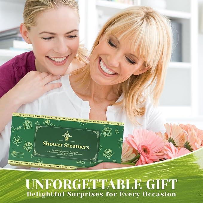 Shower Steamers Aromatherapy, Christmas Birthday Gifts for Women Men, 10 Different Shower Bombs with Fruity Floral Fragrances, Self Care Spa Gifts White Elephant Stocking Stuffers