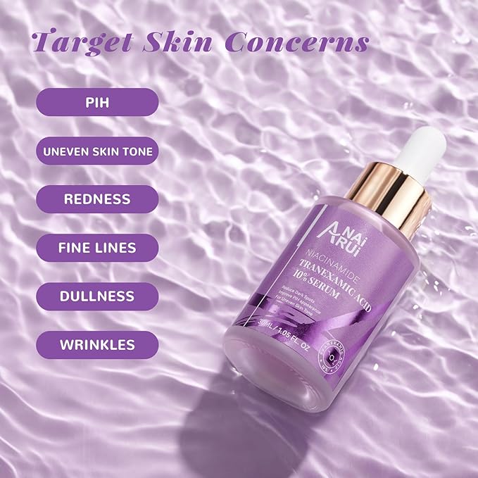 ANAI RUI 10% Tranexamic Acid Serum With Niacinamide,Kojic acid, Arbutin,Ceramide, for Uneven Skin Tone 1.05 FL.Oz