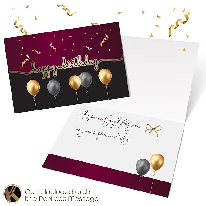 KREMERY Creamy Chocolate Cravings - Happy Birthday Treats, Chocolate Covered Pretzels & Caramel Popcorn Gift Basket, in Seagrass Tray + Ribbon & Greeting Card (Deluxe, 3.5 lbs) Food Assortments USA Made