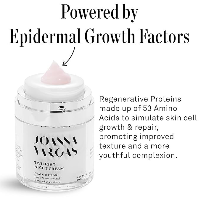 Joanna Vargas Twilight Night Cream - Night Time Face Moisturizer With Epidermal Growth Factors, Seed Oil Complex, & Hyaluronic Acid - Face Cream that Plumps & Smoothes For Supple-looking Skin - 50 ml