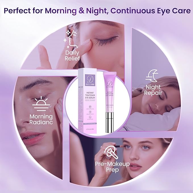 Caffeine & Retinol Under Eye Serum – Dermatologist-Tested, Fast Absorbing, Correction for Puffy Eye Bags Fine Lines Dark Circles Wrinkles While Providing Moisturizing Care-FX