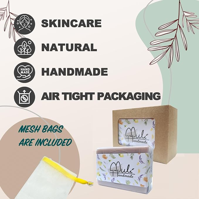 Natural Handemade Bar Soap for Men and Women with Essential oils, Scented Bar Soaps for Bath, Fragrance Regular Use Gift Set (Pack of 1) Lavender