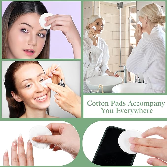 Maxcheck 1000 Pcs Cotton Rounds Bulk Exfoliating Rounds for Face Makeup Remover Cotton Facial Pads for Face Makeup Removal Toner Pads