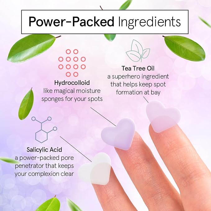 grace & stella Award Winning Pore Strip - Pimple Patches for Face - Heart Hydrocolloid Zit Stickers that Help Soothe & Conceal Breakouts - Cute Patches - Dermatologist-Tested Vegan (Heart, 36 Count)