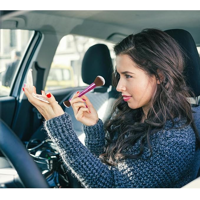 Jilier 4 in 1 Makeup Brush Set, Travel Makeup Brushes with Case, Foundation/Blush Brush, Eyeshadow Powder Brush, Concealer Brush, Double Ended Makeup Brush Ideal for Liquid, Cream, Powder, Concealer