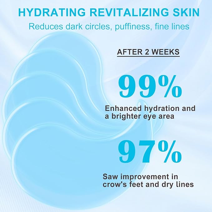 LAVONE Under Eye Patches-30 Pairs Hydrating & Anti-aging Eye Mask Skin Care for Dark Circles and Puffiness,Reduce Wrinkles,Eye Bags and Fine Lines,Eye Masks for Women and Man,with Hair Clips