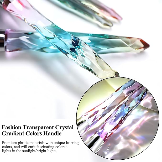 Kingtree Makeup Brushes Set, 10PCS Crystal Makeup Brushes Premium Synthetic Powder Foundation Concealer Eye Shadow Brush, Professional Face Eye Make Up Brushes for Girls Women