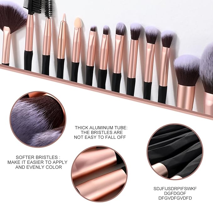 111 Black makeup brushes and makeup sponges 18pcs makeup tool set makeup brushes set natural synthetic eye shadow foundation make-up facial mixed powder blusher concealer eye makeup brush set