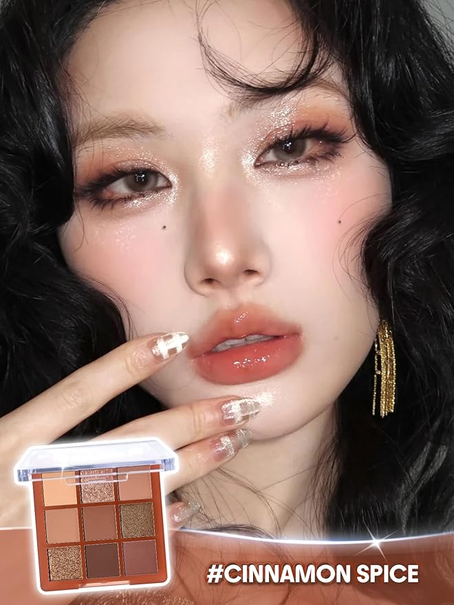 SHEGLAM Eyeshadow Palette 9-Color Ultra-pigmented Shimmer & Matte Shades, Vegan & Cruelty-free-Cinnamon Spice