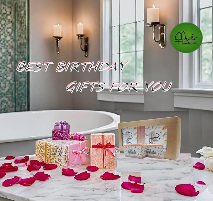 Natural Handemade Bar Soap for Men and Women with Essential oils, Scented Bar Soaps for Bath, Fragrance Regular Use Gift Set (Pack of 2) Rose Marseille