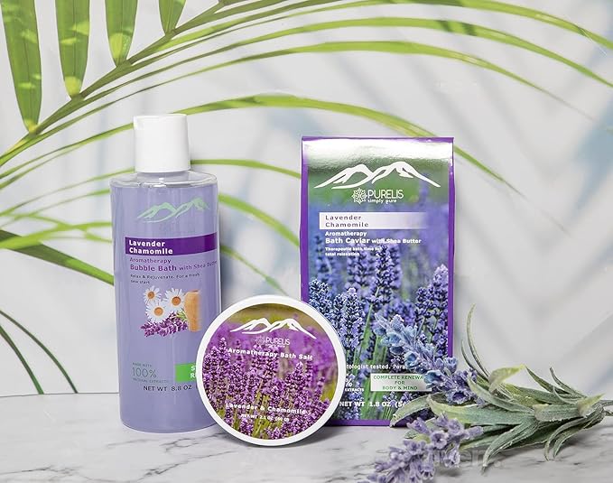 Lavender Spa Gift Basket for Birthday Gifts for Women, Beauty Basket Home Spa Basket 20 pc Set Includes Body Lotion, Bath Bombs & More! Spa Gifts for Her