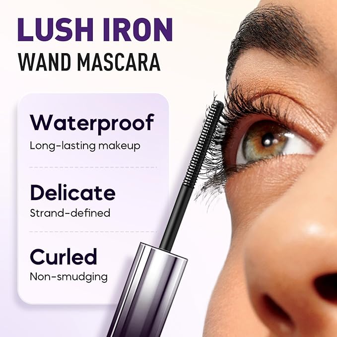 Iron Wand Mascara, 2025 New Metal Wand Mascara Volume and Length Waterproof, Long-Lasting 3D Curling Eyelash Lash Extensions Iron Mascaras (Black)