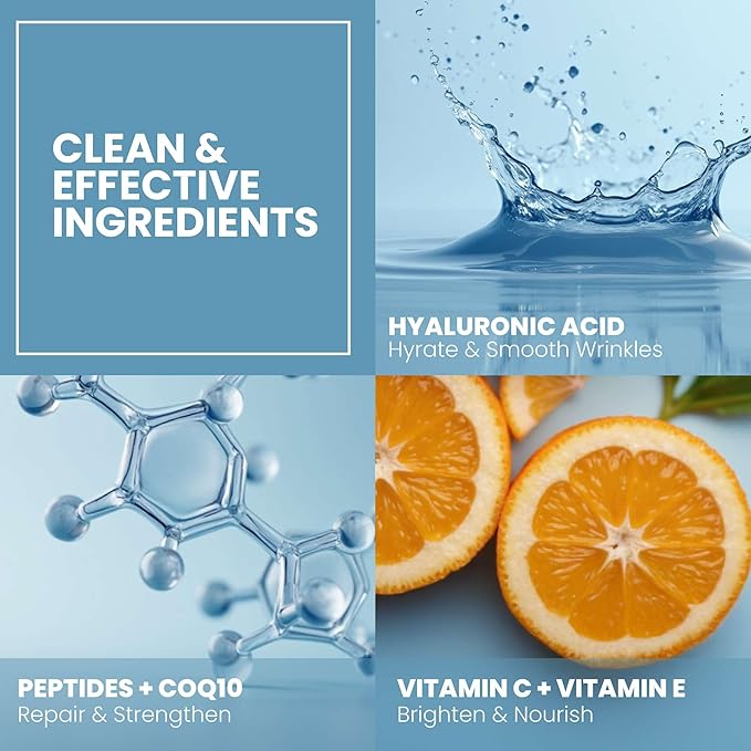 Eva Naturals Hyaluronic Acid Serum for Face – Pure Facial Gel with Natural Moisturizing Factors + HA – Anti-Aging Face Serum for Wrinkles, Fine Lines, Dry Skin, Lifted Glow – 2 oz