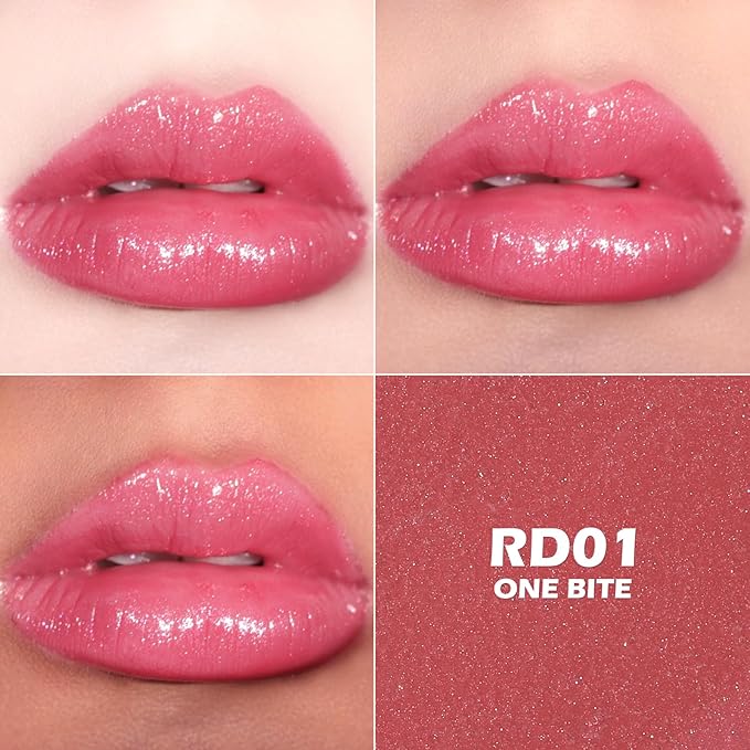 FOCALLURE Moisturizing Shiny Lipstick,Pearl Shimmery Finish,Hydrating Tinted Lip Balm with Creamy Texture,Long Lasting High Pigmented Lip Stain,One Bite