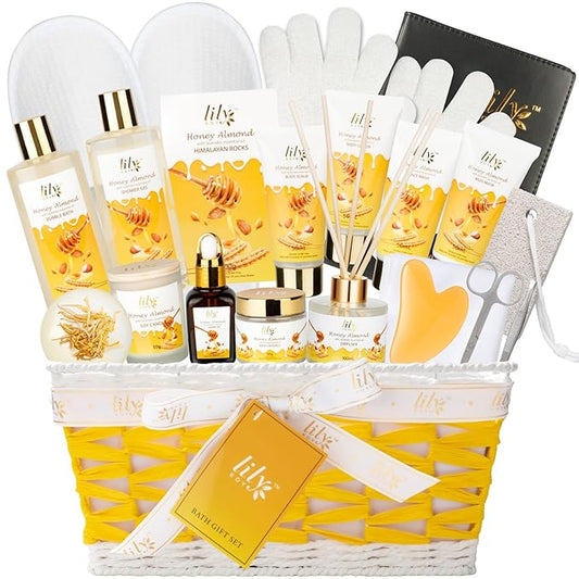 Mother's Day Gift for Mom - 21-Piece Luxury Bath & Body Gift Basket Set for Women, Spa Gift Basket Self Care & Pampering Gifts for Her | Christmas, Birthday Gifts, All Occasion Present with Bath Bomb