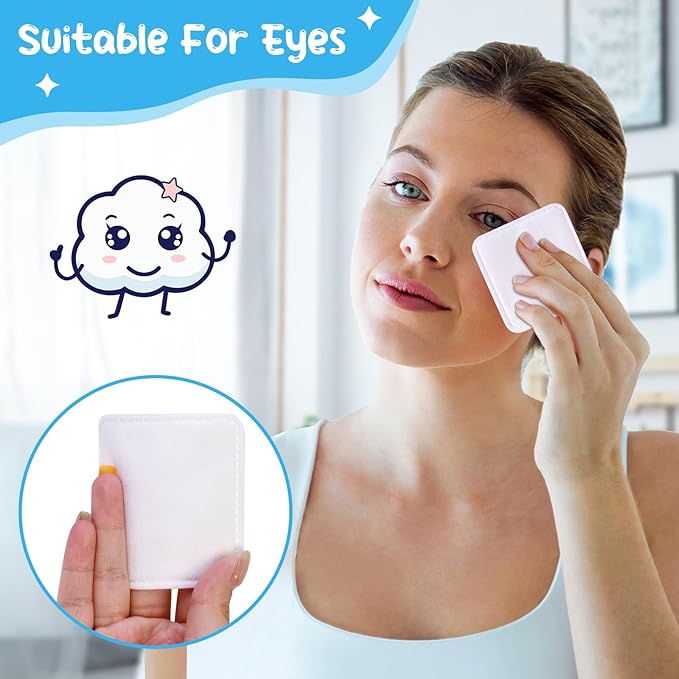 Eye Cotton Pads (160-Count) - 100% Pure Cotton, Lint-Free, Soft-Edged Design, Extra Large, Suitable for Eyes, Apply Toner, Remove Makeup, Spot Cleanse, Remove Nail Polish