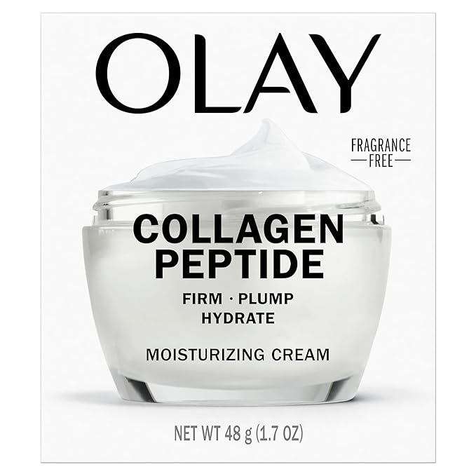 Olay Collagen Peptide Face Moisturizer, Firming Cream for Women, Fragrance-Free, Non-Greasy - Hydrating, Anti-Aging, Anti-Wrinkle, Smooth Fine Lines, Plumping Skin Care - Niacinamide, 1.7 Oz