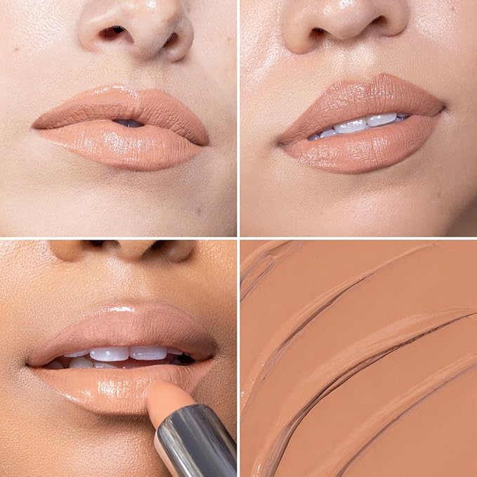 OFIR Lip Rouge Satin Hydrating Lipstick | Full Coverage Cream Lipstick Long Wear | Lightweight Lip Satin Finish with Shea Butter Apricot Oil | What eh-ver! - Neutral Brown 0.12 oz