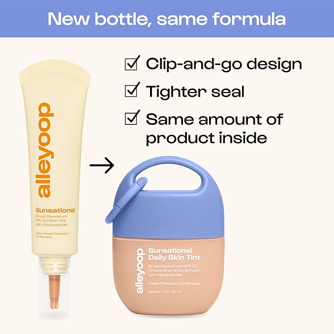 Alleyoop Sunsational Tinted Moisturizer SPF 50 for Face Broad Spectrum – 100% Mineral Face Sunscreen with Jojoba, Hydrating & Soothing Tinted Sunscreen, Vegan & Cruelty-Free (Halo)