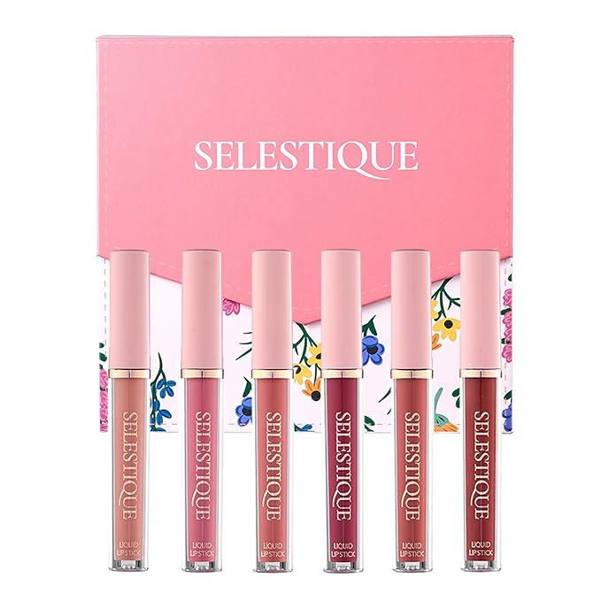 Matte Liquid Lipstick For Women, Set of 6 Colors from Nude to Dark Red, Waterproof Matte Lipstick Long Lasting, Non-Sticky and Fade-Resistant Formula – Lip Makeup Kit for Long Lasting Style, 6 pcs