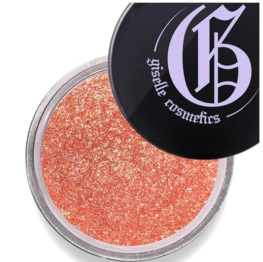 Orange Diamond Loose Powder Organic Mineral Eyeshadow - Non-Toxic, Talc-Free Makeup Kit with Copper, Bronze, Gold Shimmer & Light Orange Tones - Loose Pigment & Glitter Eyeshadow