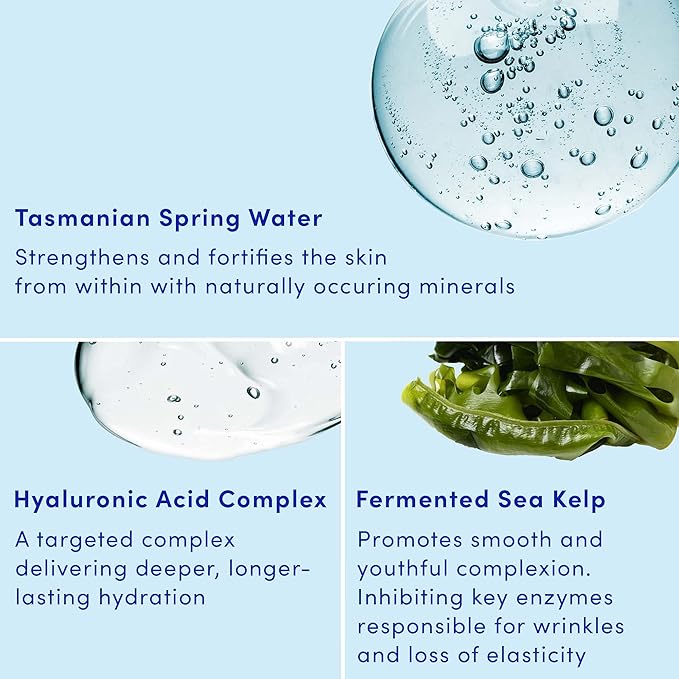 Sand & Sky Tasmanian Spring Water Hydrating Serum with Hyaluronic Acid & Probiotics - Fine Line Reducing Face Serum, Plumps Skin & Smooths Wrinkles, 1 fl oz