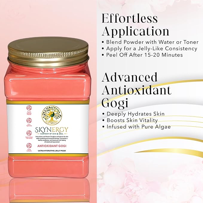 Antioxidant Gogi Jelly Mask - Professional Grade HydroGlo Peel Off Face Mask for Skin Hydration, Radiance, Reduced Fine Lines & Pigmentation Vajafacial Jelly Mask |12 Applications (30 fl oz)