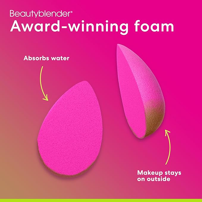 Beautyblender® | Original Pink + Nude Beauty Blender 2-Piece Bundle for Blending Foundations, Powders, and Creams, Super-Soft Foam for Streak-Free Application, Made in the USA, Reusable, Washable