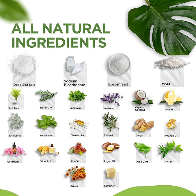 DAILY REMEDY Foot Soak Salts- Variety Pack of 4- Tea Tree Oil, Muscle Relief, Calming Lavender & Citrus Soak- For Foot Pain, Soreness, Athlete’s Foot, Odors, Calluses-Made In USA