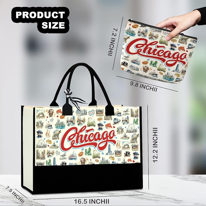 Seattle Italy Chicago New York Las Vegas Paris Gifts for Women Canvas Tote Bag Mother's Day Gifts for Women