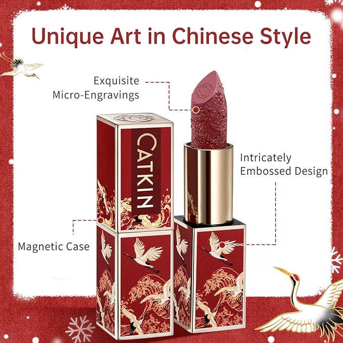 Catkin Semi-Matte Lipstick Hydrating High Impact Color Infused with Vitamin E and Avocado Oil Smooth Soft Texture Long Lasting Matte Finish 176