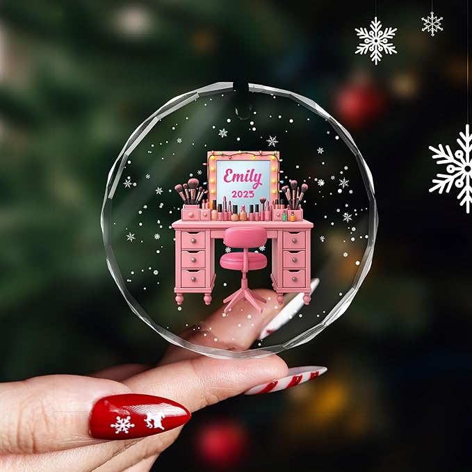 Personalized Makeup Tools Christmas Ornament 2025, Makeup Box Christmas Ornament Gift for Makeup Artist, Christmas Tree Decor for Makeup Shop, Gift for New Makeup Coworkers (Makeup 3)