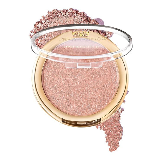 YOUNG VISION Pressed Powder Highlighter, Baked Natural Glow Contour Powder & Face Highligher, Cruelty-Free, Shimmer Highlighting Makeup for Face, Eye, Eyeshadow, Body, Skin (Cinnamon)