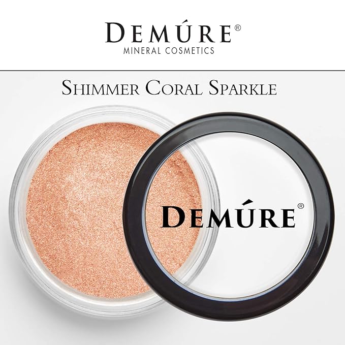 Demure Mineral Make Up (Coral Sparkle) Eye Shadow, Shimmer Eyeshadow, Loose Powder, Glitter Eyeshadow, Eye Makeup, Professional Makeup