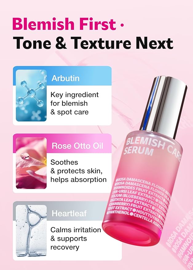 ISOI Blemish Care Up Serum for Face, Vegan Hydrating Serum for Smooth & Glass Skin Effect, Skin Barrier & Moisture Balance for Women, Arbutin, Korean Skin Care (2.36 fl. oz, 70ml)