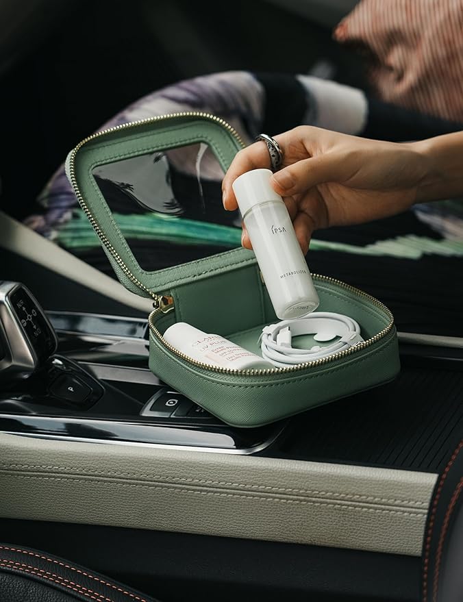 Popvibe Clear Makeup Bag Travel Cosmetic Case Transparent Toiletry Bag with Zipper, Portable Make Up Organizer Traveling Compact Car Bag for Essentials