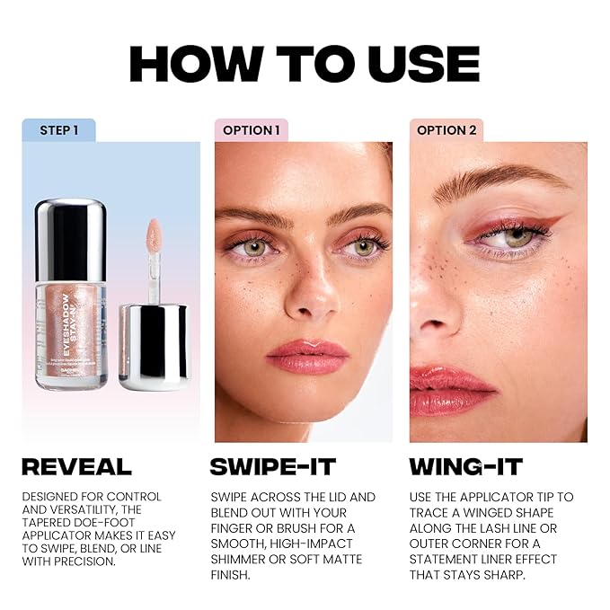 Sacheu Liquid Eyeshadow STAY-N Longwear Eye Makeup — Buildable Highly Pigmented & Blendable Eye Shadow Cream in Matte & Shimmer Finishes, Sp-ICE