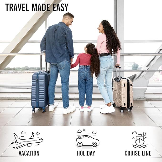 Veken 8 Set Packing Cubes for Travel Essentials, Suitcase Organizer Bags in 4 Sizes, Carry-On Luggage Accessories with Large Laundry & Hanging Toiletry Bag, Must-Have for Airplane, Road Trip & Camping