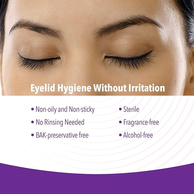 iVIZIA Micellar Eyelid Cleanser for Sensitive Eyelid Cleansing, BAK-Preservative-Free, Rinse-Free, Gently Removes Makeup, 3.3fl oz Bottle Packaging May Vary﻿