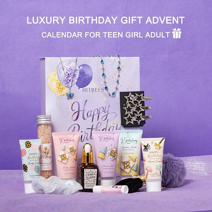 Advent Calendar Blind Birthday Gifts For Teens girls, Purple Gifts For Women, Gift Basket, Lavender Spa Gift Set, Lavender Gifts , Gifts Set for Birthday, Birthday Gifts For Women Advent Calendar