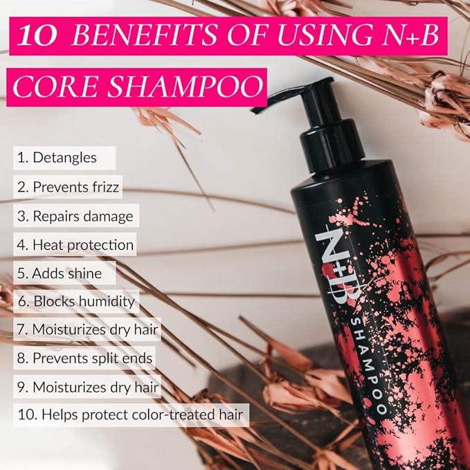 Nicole + Brizee N+B Core Collection | Paraben-Free | For All Hair Types and Textures | Strengthens and Hydrates | Made in the USA (Shampoo 10oz)