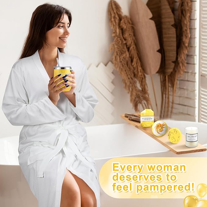 Nuogo 13 Pcs Birthday Gifts for Women Mothers Day Gifts Spa Basket Set for Women Mirrors Socks Steamers Jewelry Case Bath Robe Mom nurse Girlfriend Wife