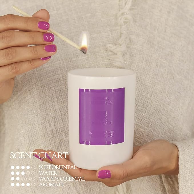 Aromatherapy Scented Candle Natural Soy Wax Roses and Berries Scented Essential Oil Lavender Candle 50 hr Long Burning for Relaxation Holiday Candle Gift for Christmas Anniversary for Her