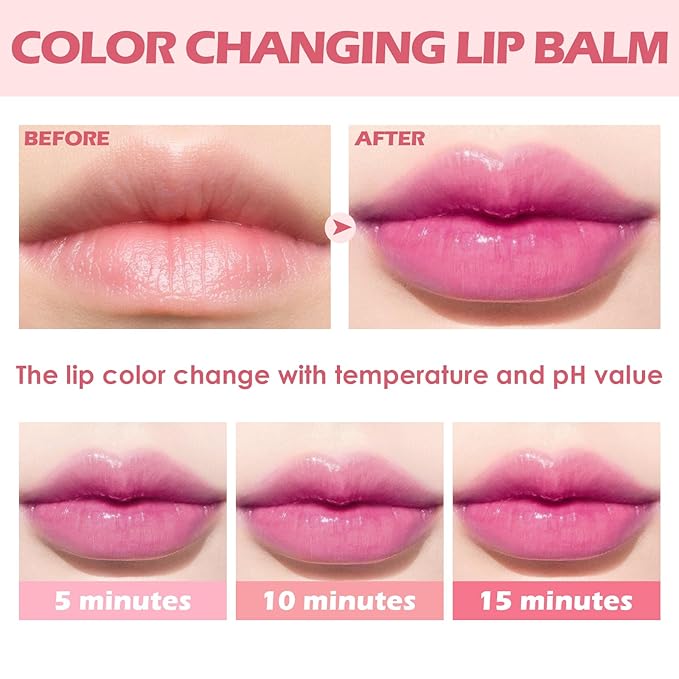 FOCALLURE Moisturizing Lipstick,Color Changing Tinted Lip Balm,Hydrating PH Lip Balm with Creamy Texture,Long Lasting High Pigmented Lip Stain,Charoite