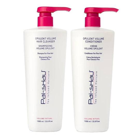 Pai-Shau Opulent Volume Cleanser and Conditioner Duo Set - Volumizing Cleanser and Conditioner for Thin Hair - Provides Improved Volume and Hydration - Shampoo for Women - 33.8 Fl Oz each